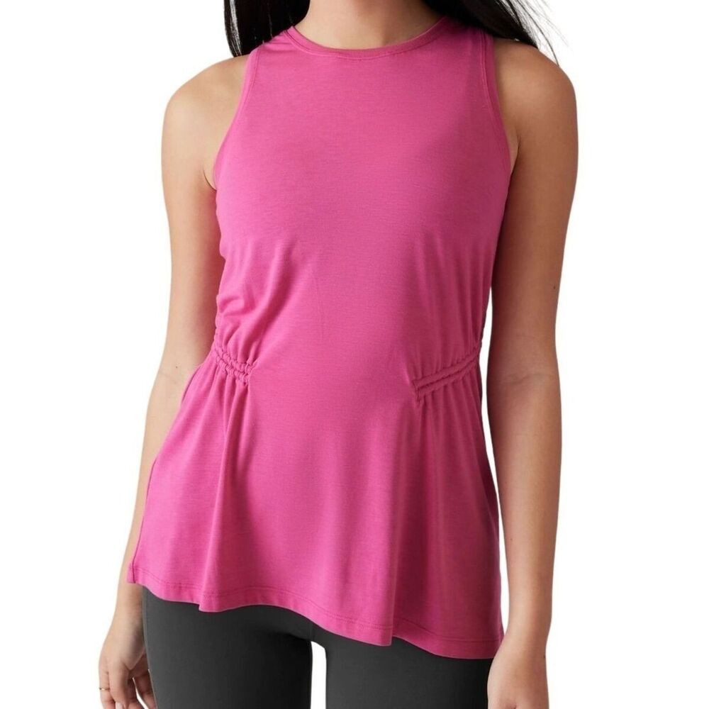 Athleta Air Out Cinch hot pink Tank Top